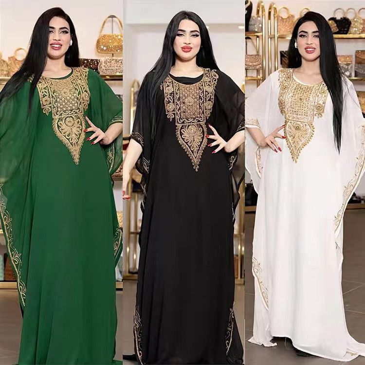 MijaGrace-Women's Loose Large Abaya Dress- Green - FREE SIZE