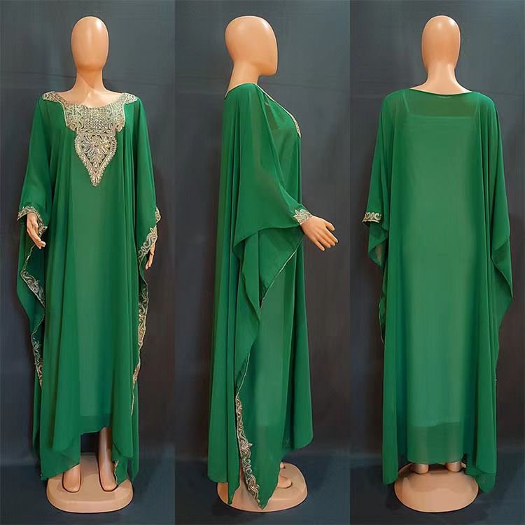 MijaGrace-Women's Loose Large Abaya Dress- Green - FREE SIZE