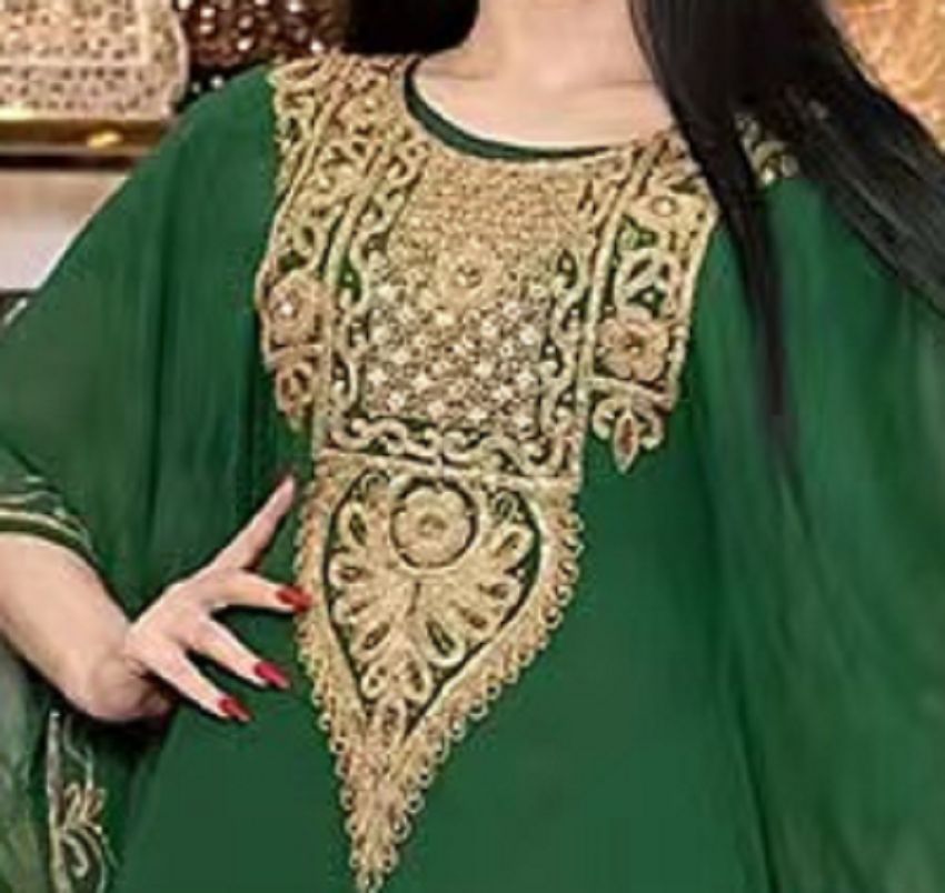 MijaGrace-Women's Loose Large Abaya Dress- Green - FREE SIZE