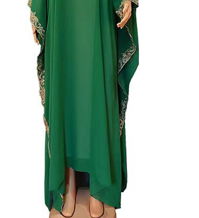 MijaGrace-Women's Loose Large Abaya Dress- Green - FREE SIZE