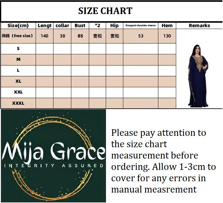 MijaGrace-Women's Loose Large Abaya Dress- Green - FREE SIZE