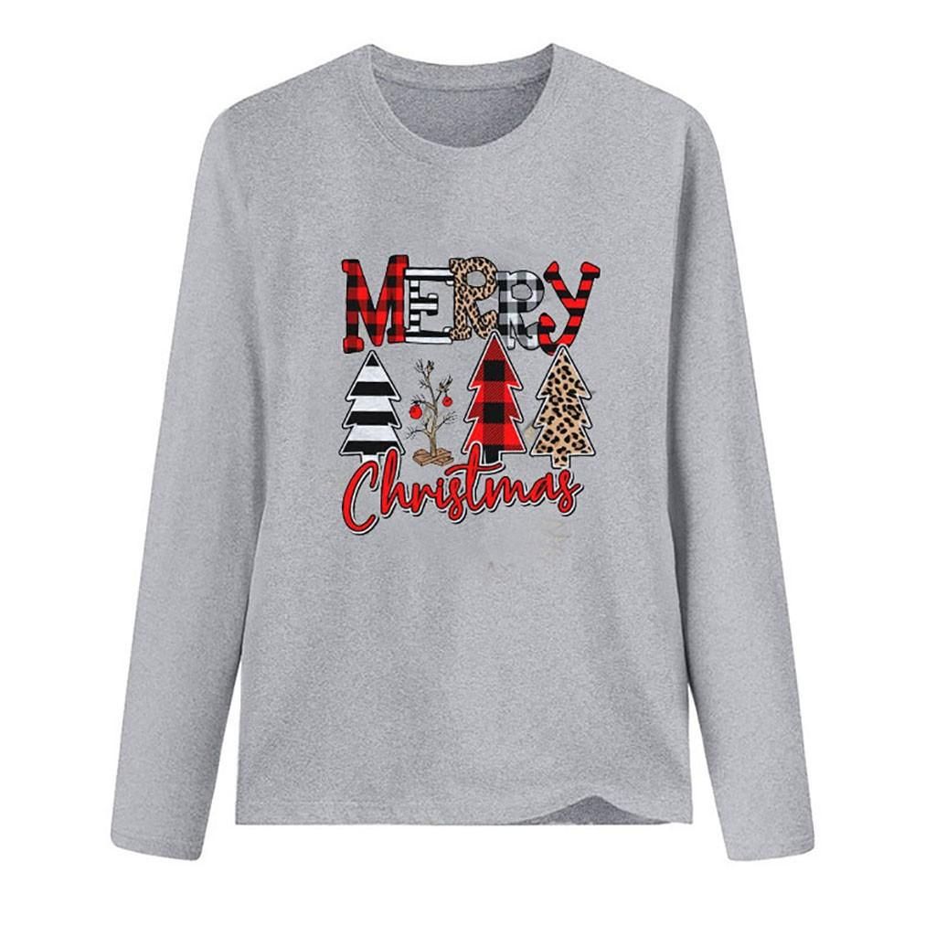 MERRY CHRISTMAS Women Long Sleeve O-neck Sweatshirt Pullover Blouse