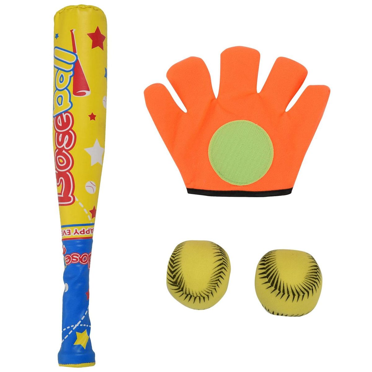 BLUEBEE 4Pcs/Set Baby Baseball Toys Set Soft Baseball Sport Toys Children Bat Gloves Ball Set For Kids School Children Game Playing Gift