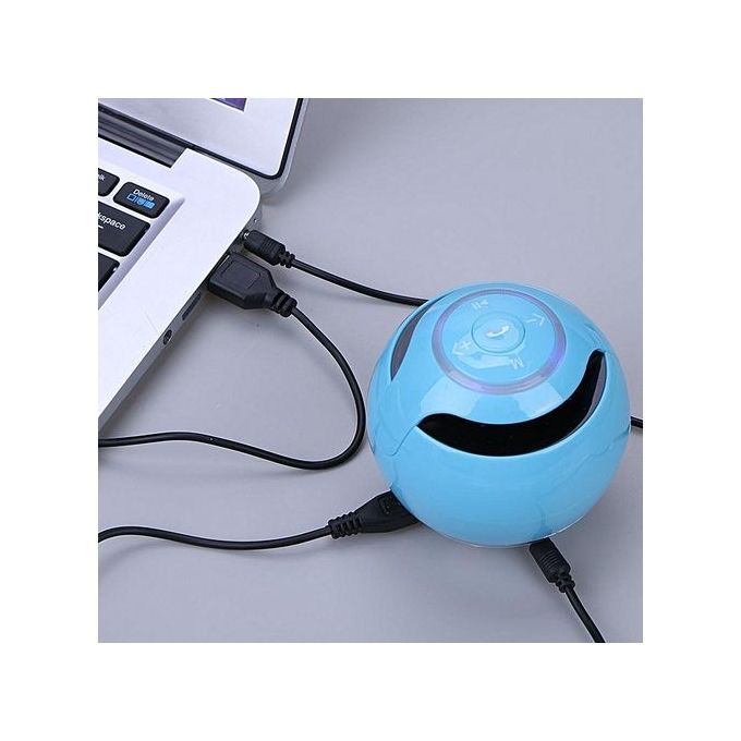 Fashion Portable LED Light Wireless Bluetooth Audio Super Bass Mini Speaker(Blue) HT-S
