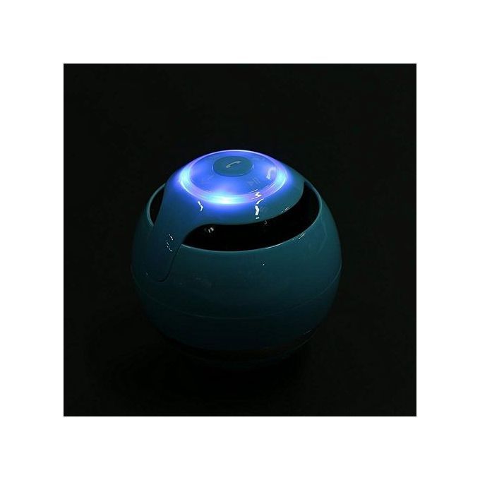 Fashion Portable LED Light Wireless Bluetooth Audio Super Bass Mini Speaker(Blue) HT-S