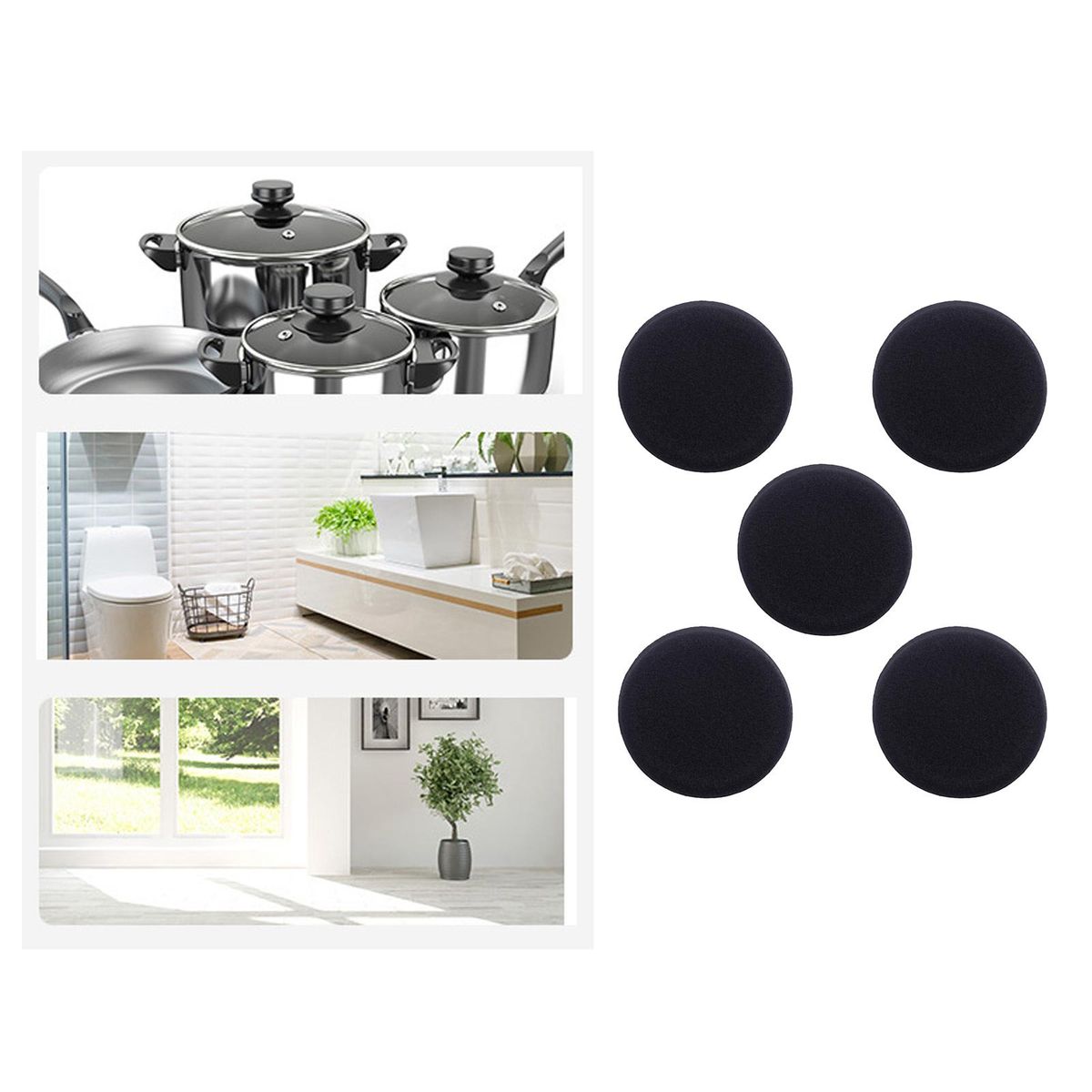 5Pcs Waxing Pads Buffing Sponge Pads For Car Accessories Round Foam