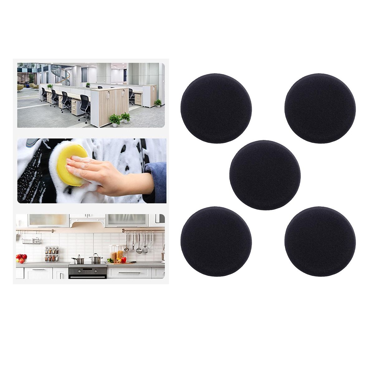 5Pcs Waxing Pads Buffing Sponge Pads For Car Accessories Round Foam