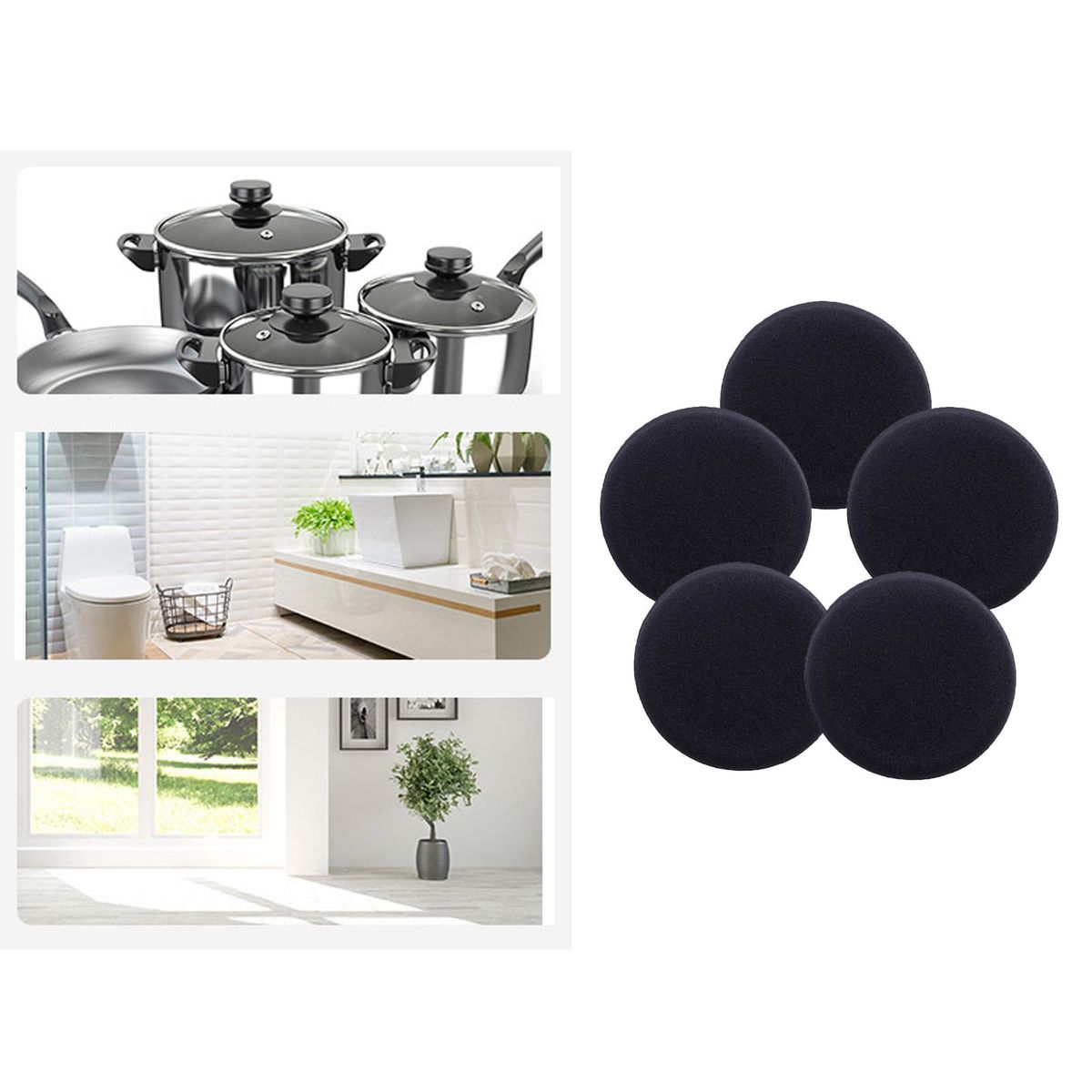 5Pcs Waxing Pads Buffing Sponge Pads For Car Accessories Round Foam