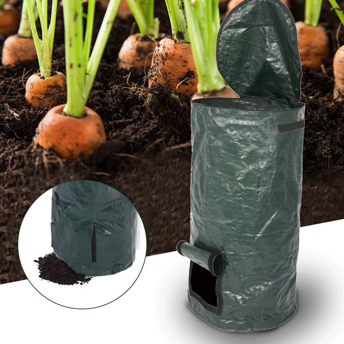 34Gallons Garden Waste Bags Organic Compost Bag Vegetable