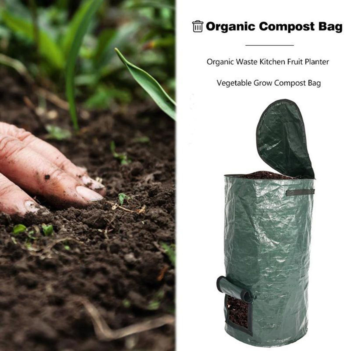34Gallons Garden Waste Bags Organic Compost Bag Vegetable