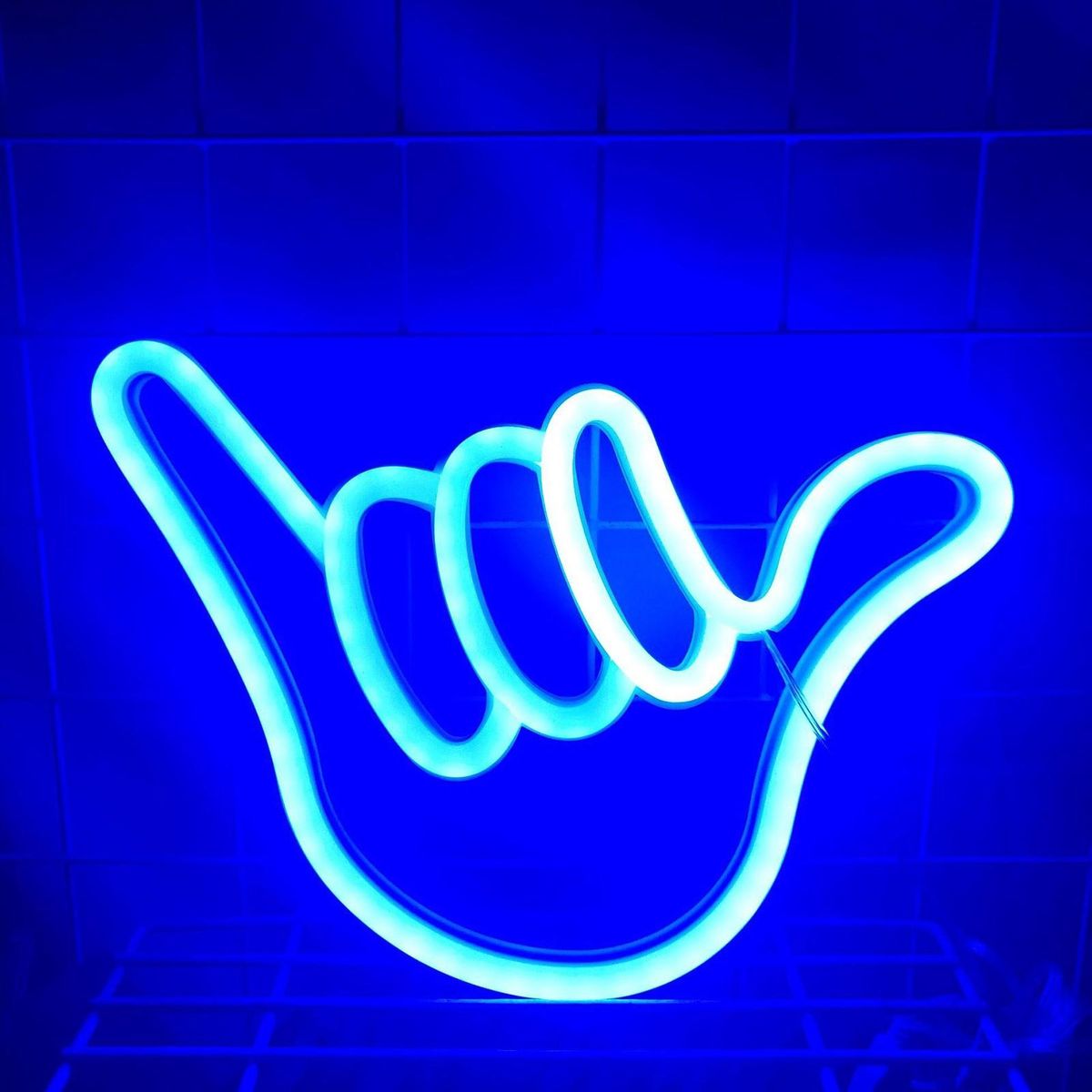 Neon Sign Lamp Finger LED Neon Sign Lamp Party Decoration Blue