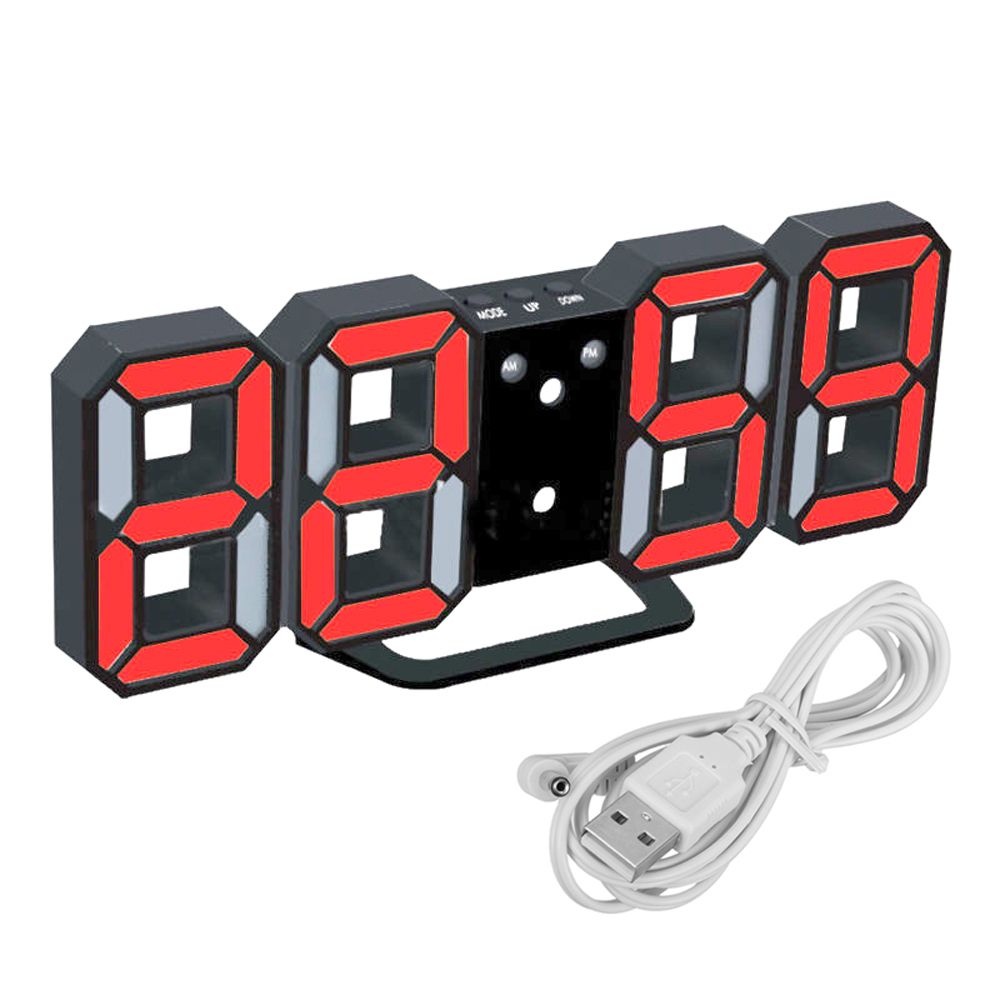 Table Desk 3D Modern Digital LED Wall Alarm Clock