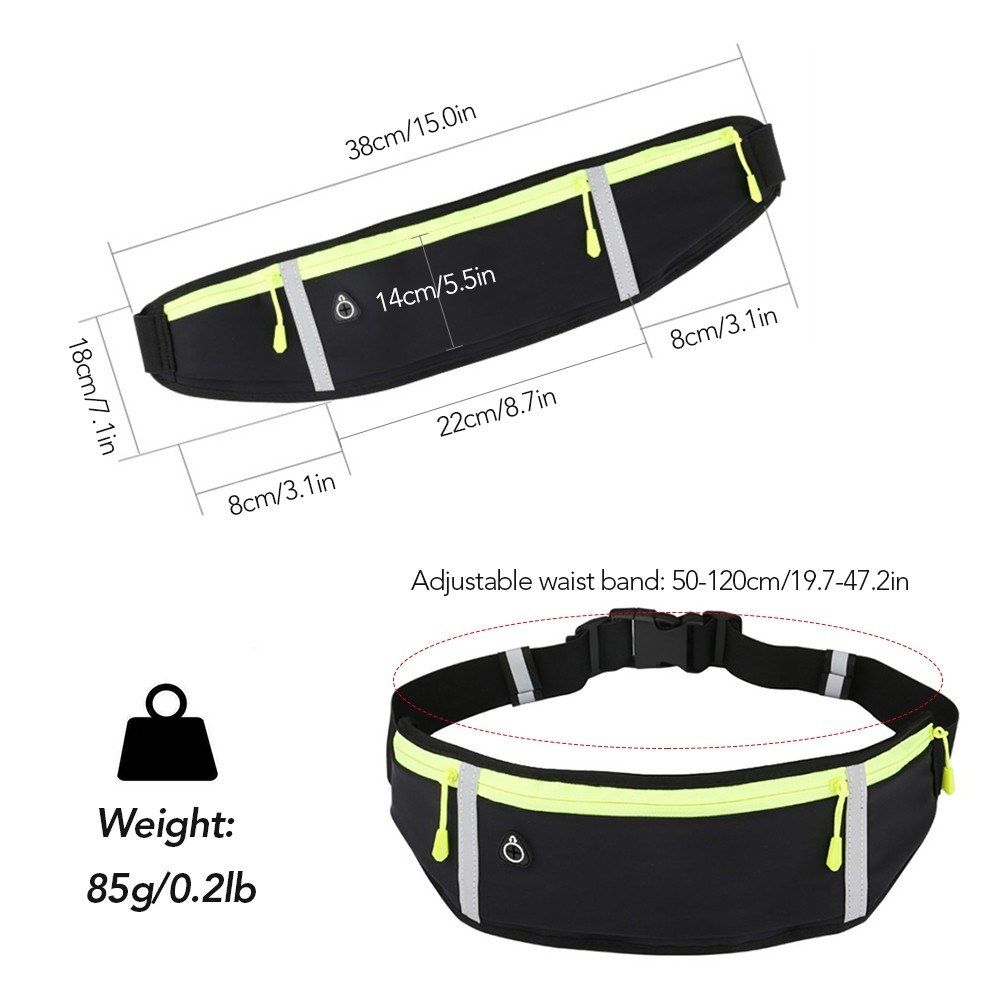 Ultralight Running Belt Bag With Reflective Strips Men Women