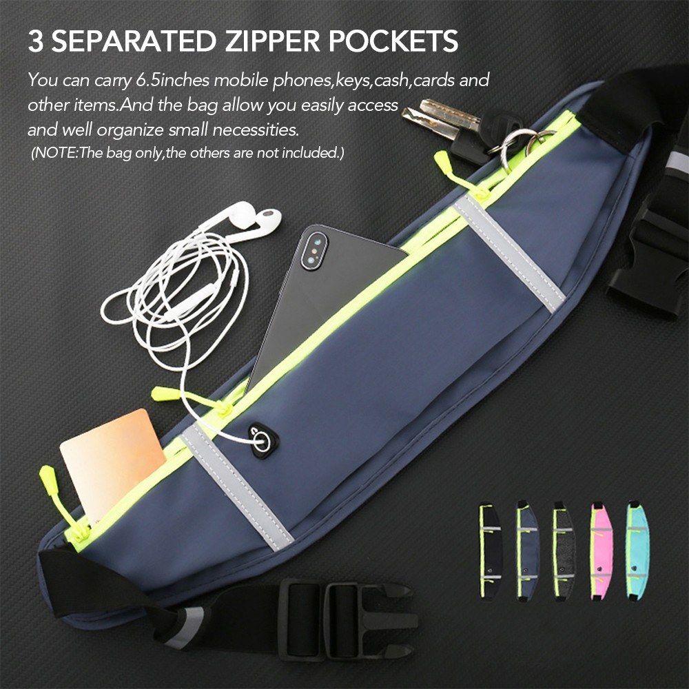 Ultralight Running Belt Bag With Reflective Strips Men Women