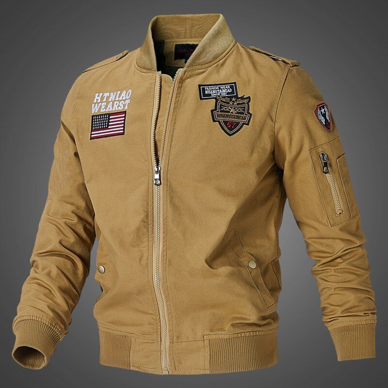 Bingchenxu Mens Er Pilot Jacket Winter Parkas Military Motorcycle Jacket Cargo Outerwear Air Force Pilot Tactical Coats