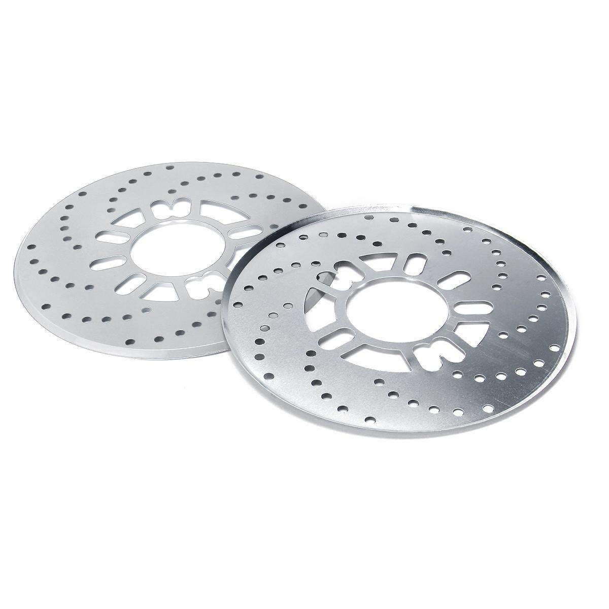 2Pcs Aluminium Car Wheel Brake Disc Cover Decorative Rotor Cross Drilled Silver Silver (silver)