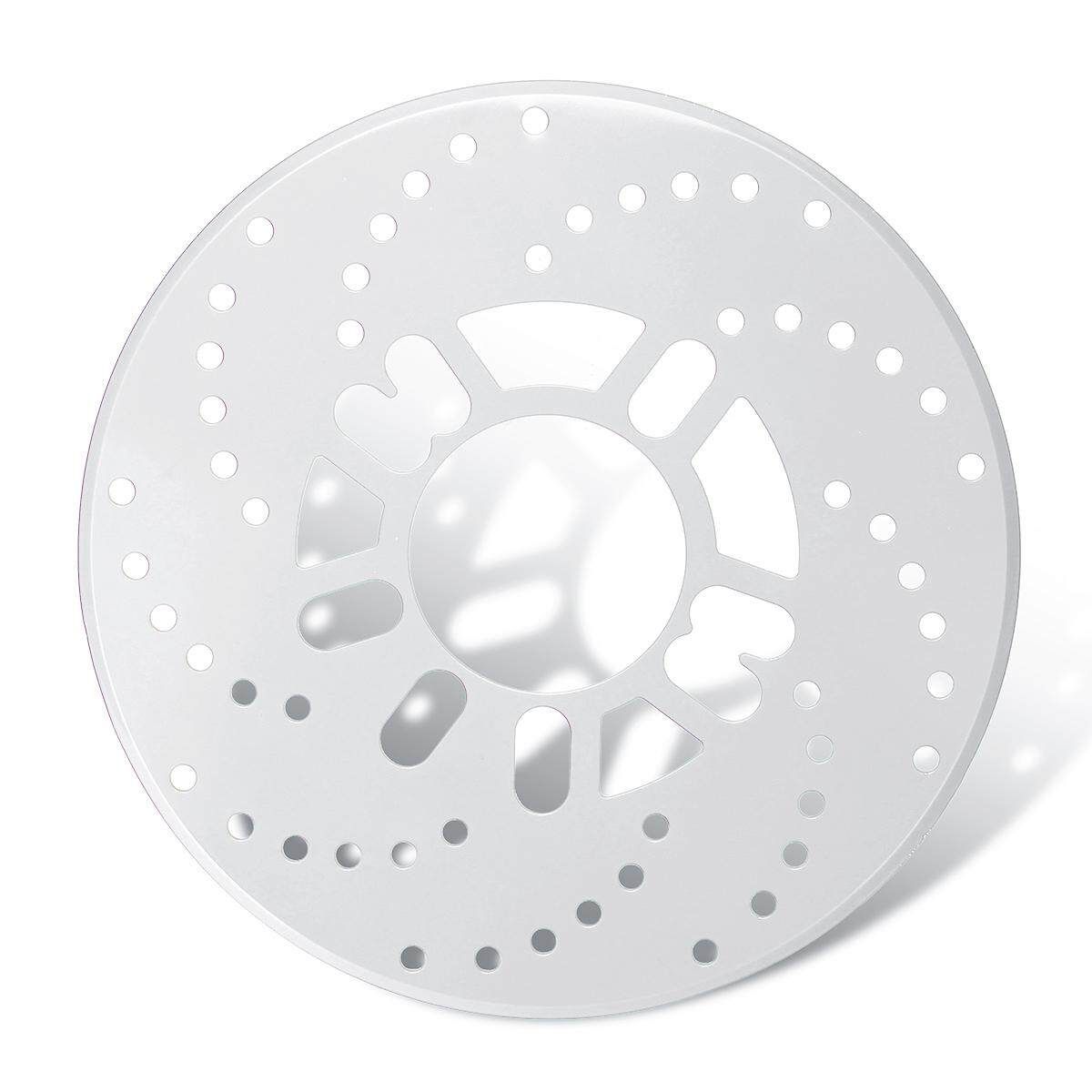2Pcs Aluminium Car Wheel Brake Disc Cover Decorative Rotor Cross Drilled Silver Silver (silver)