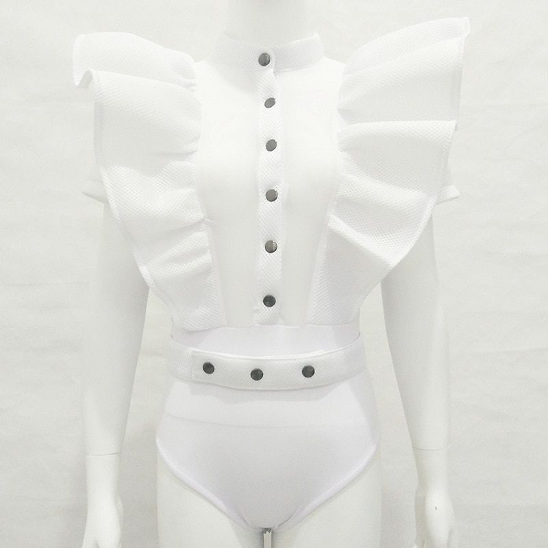 Sexy Women New Explosions Autumn Jumpsuit Women Black White Sequin Bodycon Showwear Jumpsuit Nightclub Bodysuit FD6006(#White)