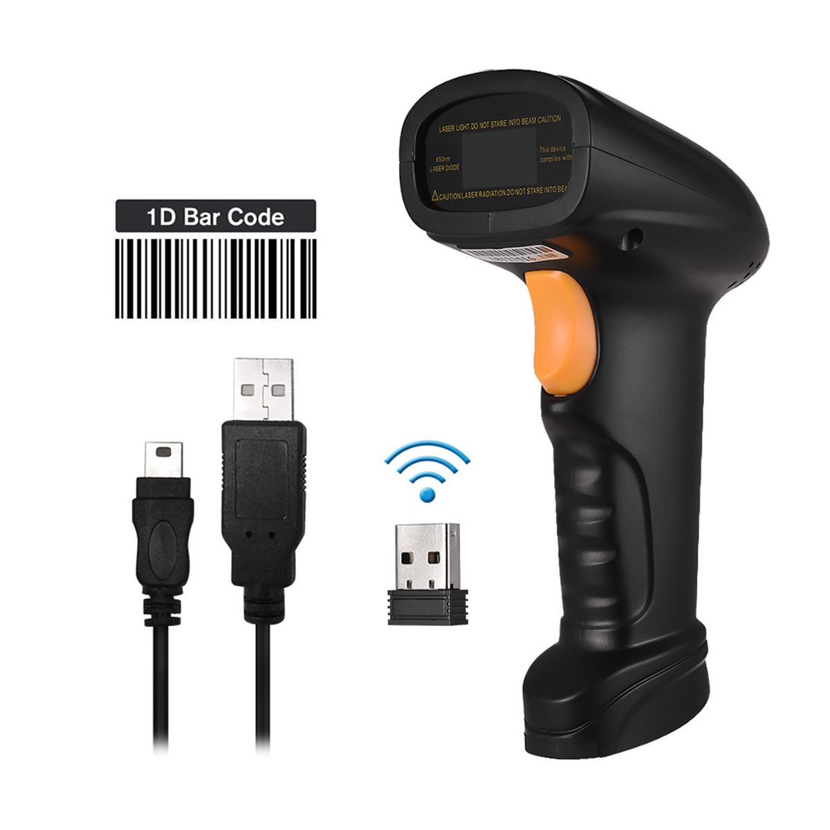 2-in-1 2.4G Wireless Barcode Scanner & USB Wired Barcode