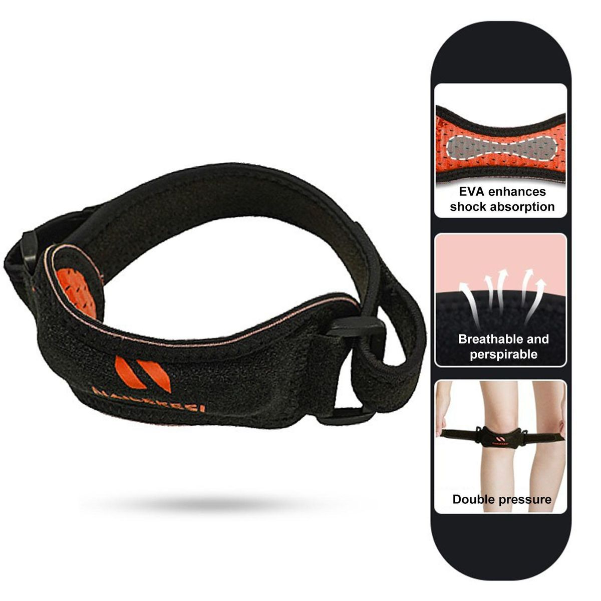 Patella Brace Premium Patella Knee Strap Support for Active Lifestyles Orange