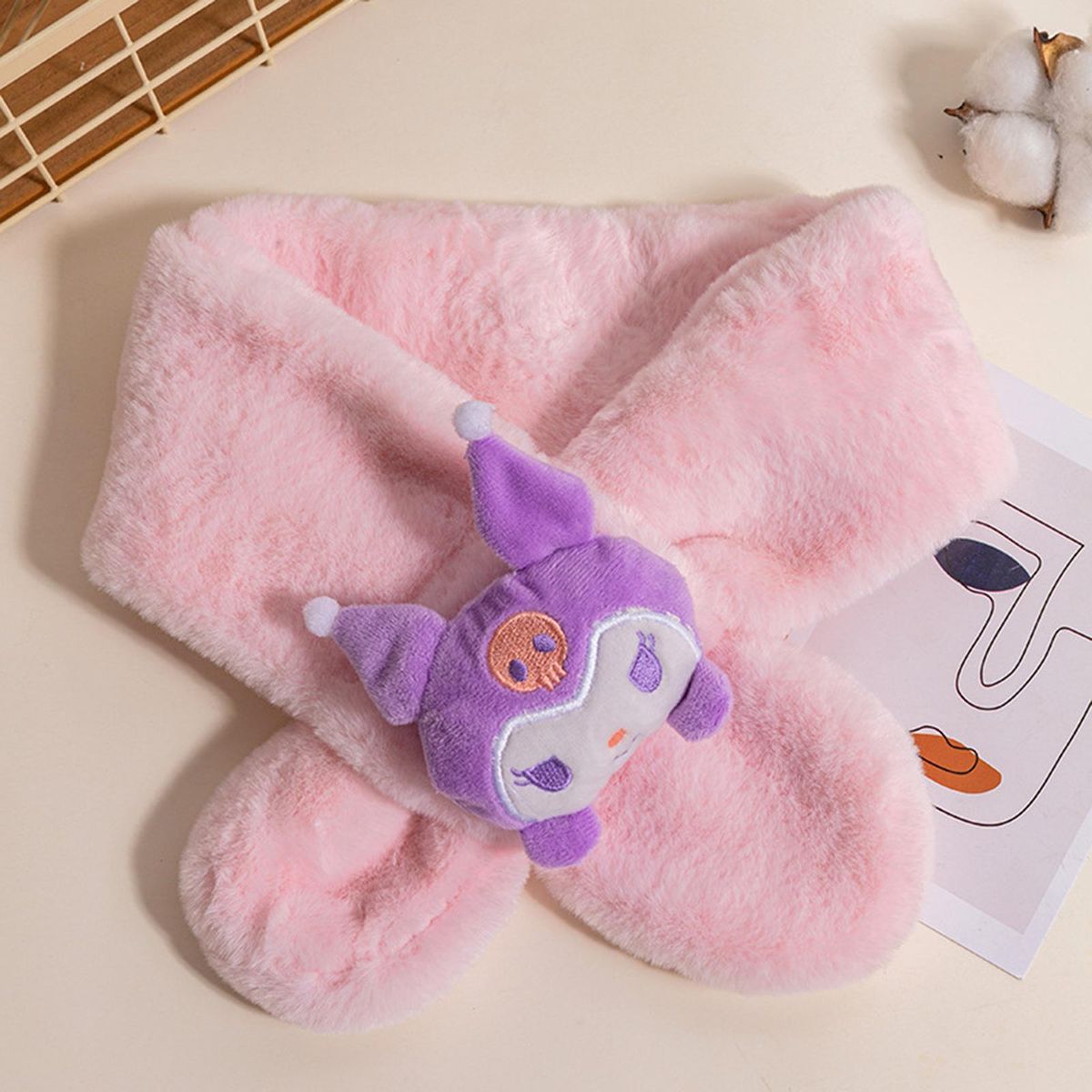 Neck Winter Scarf Washable Baby Kids Scarf Pink