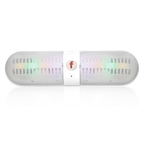 Mini Portable LED Bluetooth Wireless FM Stereo Speaker (White) HT-S
