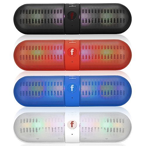 Mini Portable LED Bluetooth Wireless FM Stereo Speaker (White) HT-S