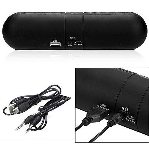 Mini Portable LED Bluetooth Wireless FM Stereo Speaker (White) HT-S