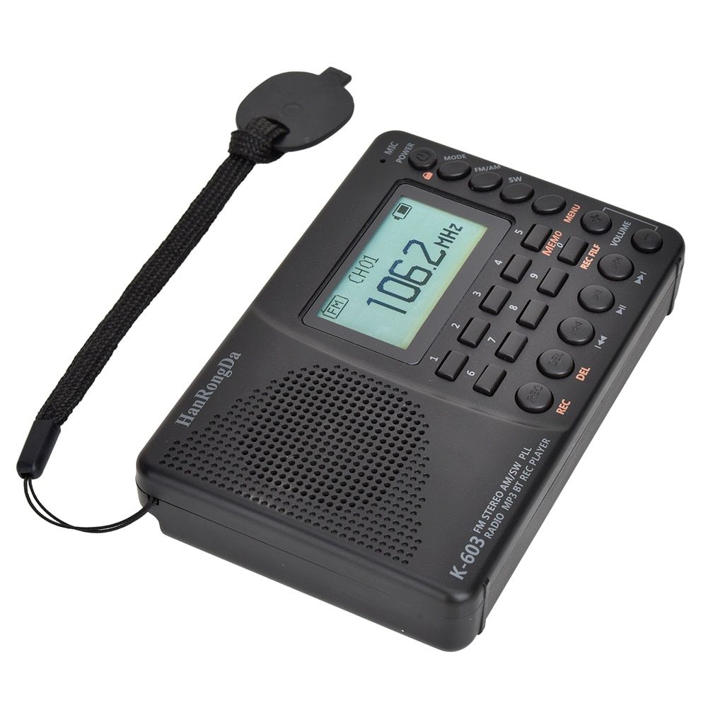 K603 FM/SW/AM Long Switch Life Easy Use Radio Multi Band Digital Radio MP3 Player Bluetooth-compatible Recorder Radiogram