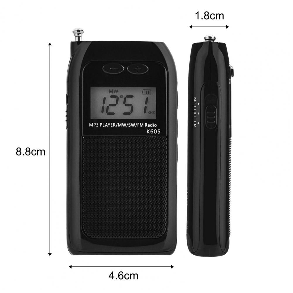 Kdka K605 Miniradio Stereo Fm Am Sw Mw Digital Tuning