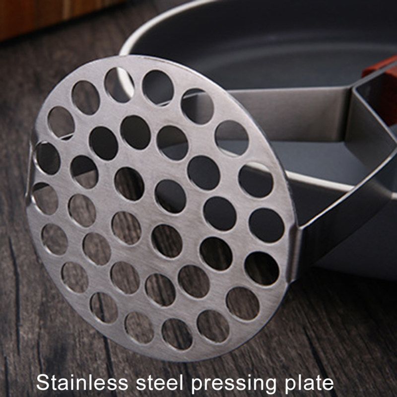 Non Slip Handle Potato Masher Manual Press Vegetable-Wood