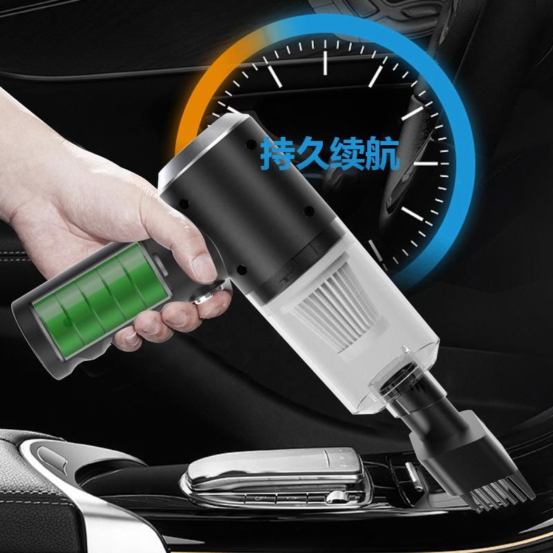Cross-border car household vacuum cleaner small car with wireless charging fully automatic high-power powerful vacuum cleaner computer Black USB charging models