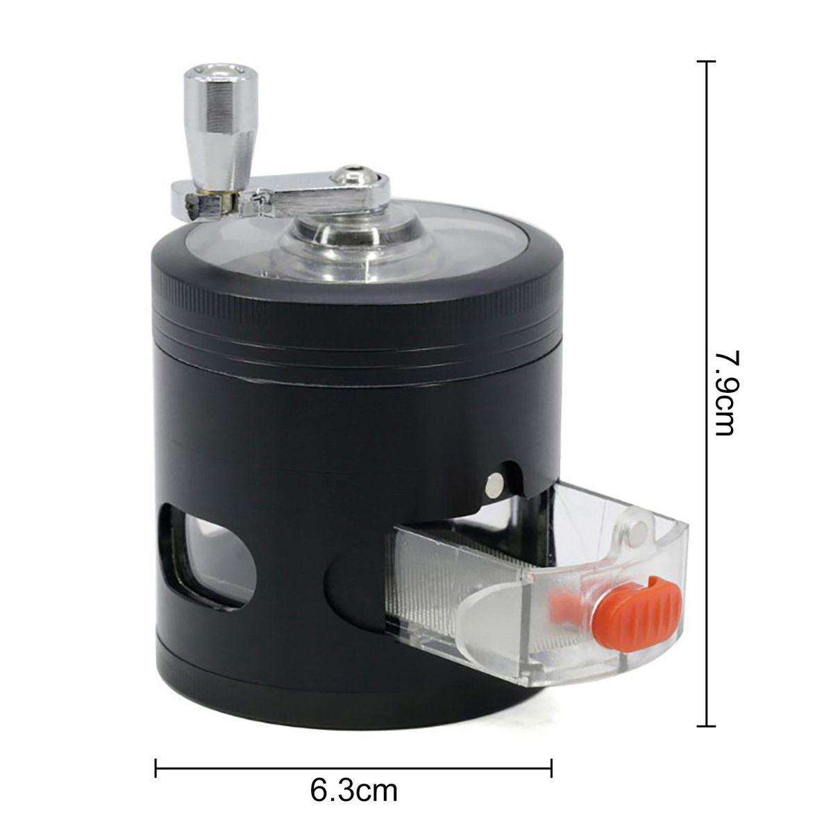 Swing Hand Grinder with Drawers 4-layer Herb Spice Grinder Durable Black