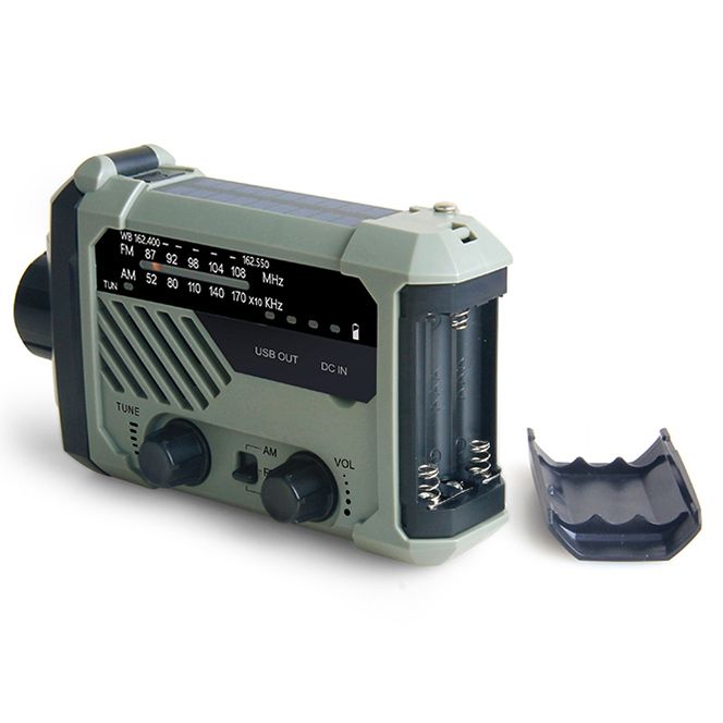 Hand Crank Battery Powered Solar Radio With LED Flashlight