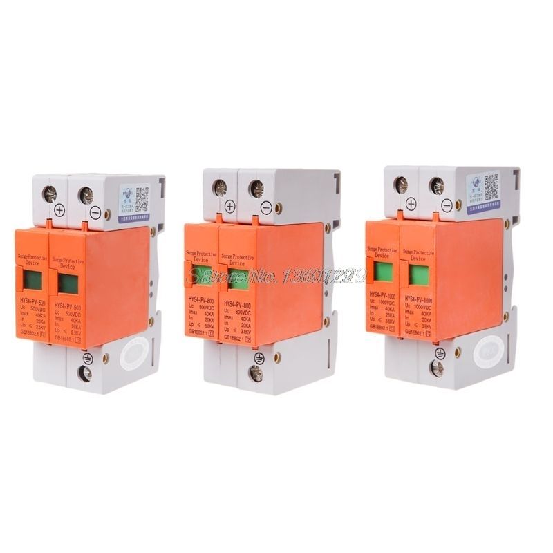 DC 1000V 500V 20KA~40KA 2 P 2 Pole SPD House Surge