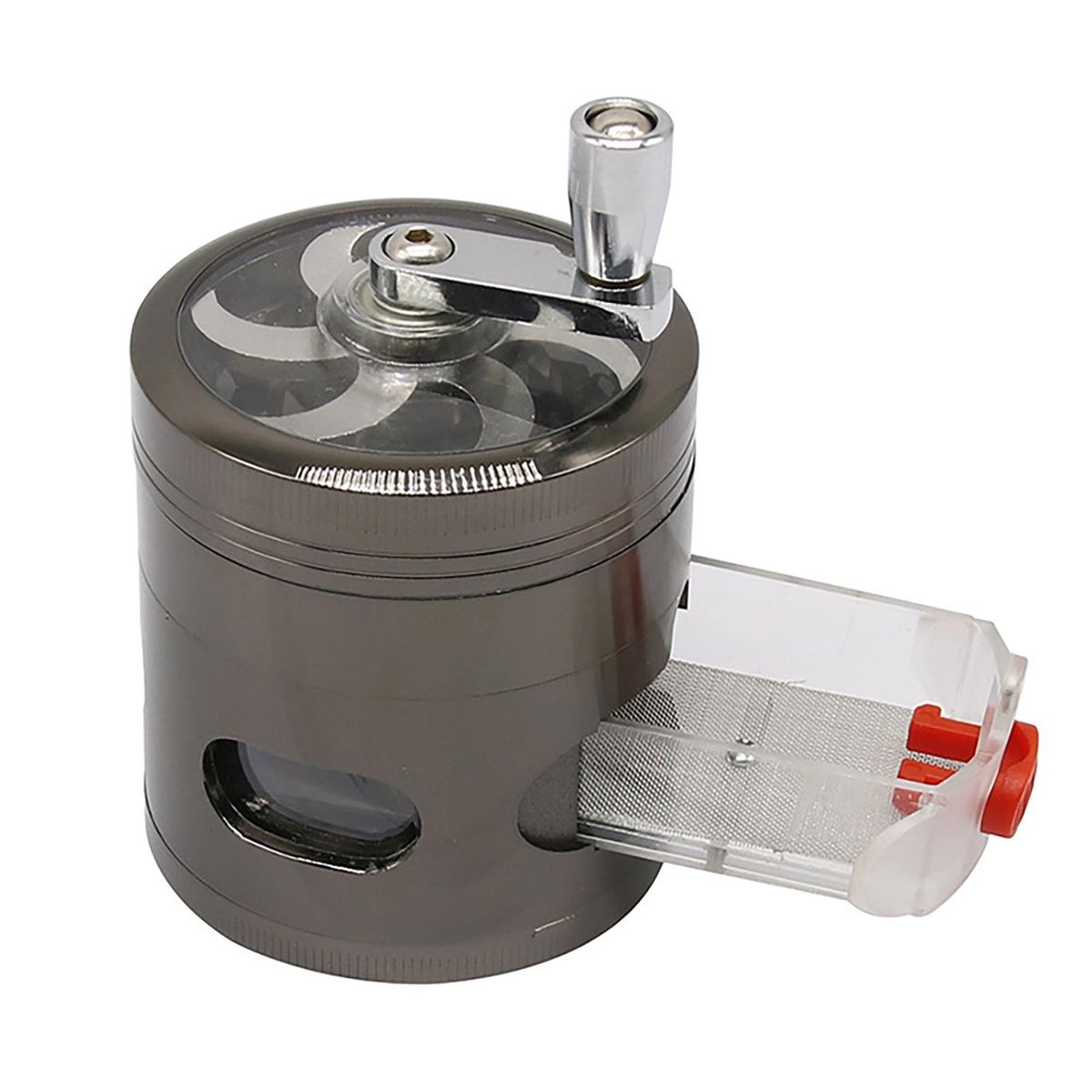 Swing Hand Grinder with Drawers 4-layer Herb Spice Grinder Durable Dark Gray