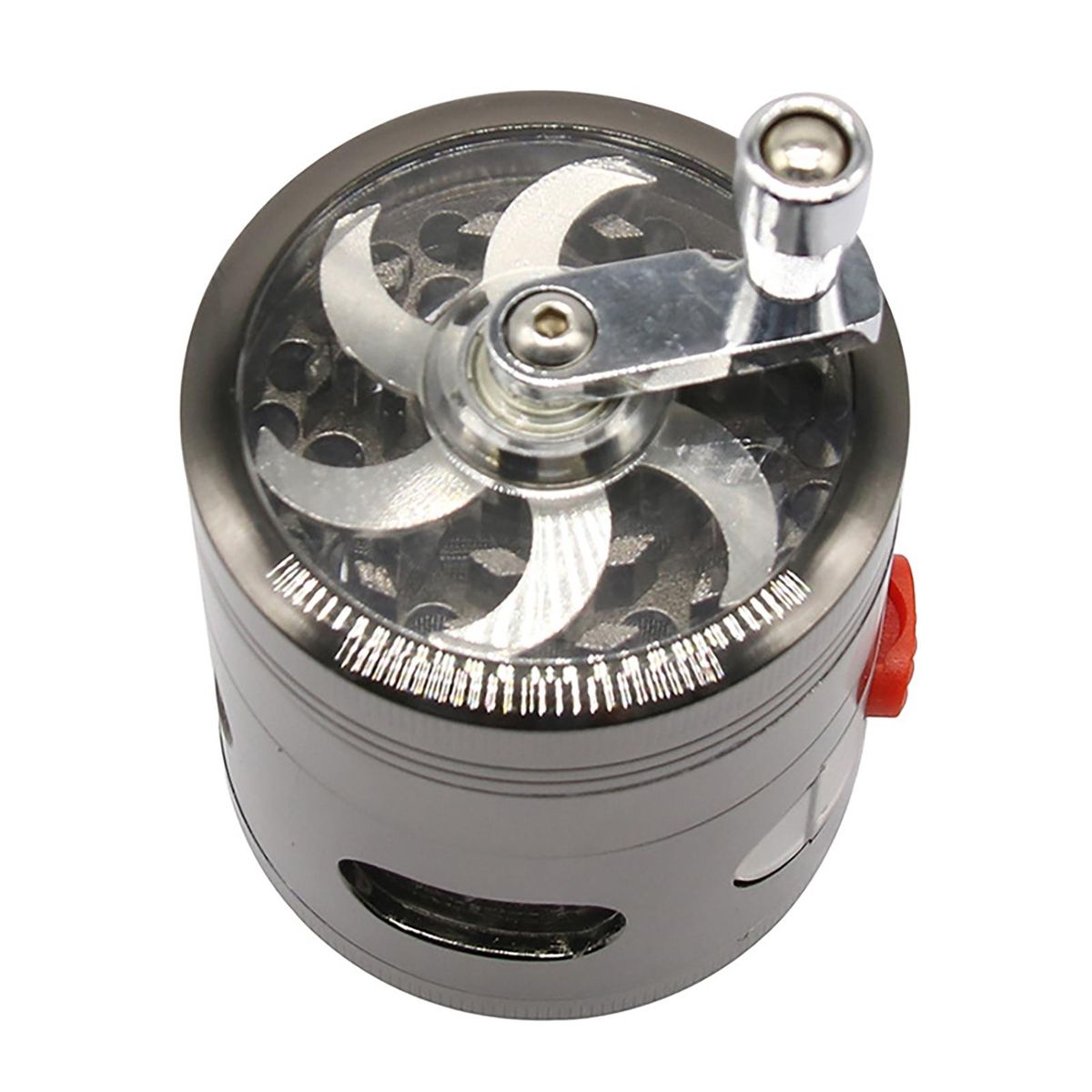 Swing Hand Grinder with Drawers 4-layer Herb Spice Grinder Durable Dark Gray