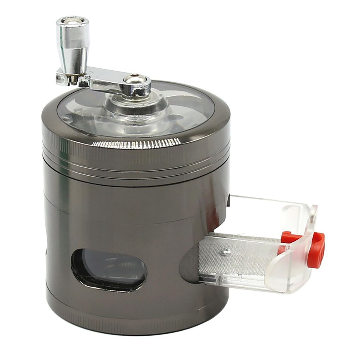 Swing Hand Grinder with Drawers 4-layer Herb Spice Grinder Durable Dark Gray