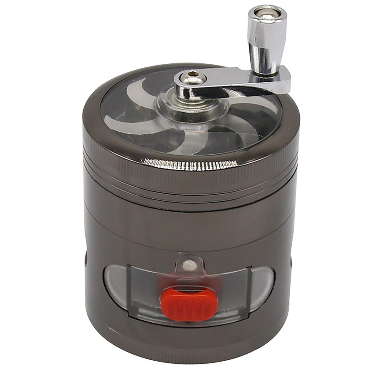 Swing Hand Grinder with Drawers 4-layer Herb Spice Grinder Durable Dark Gray