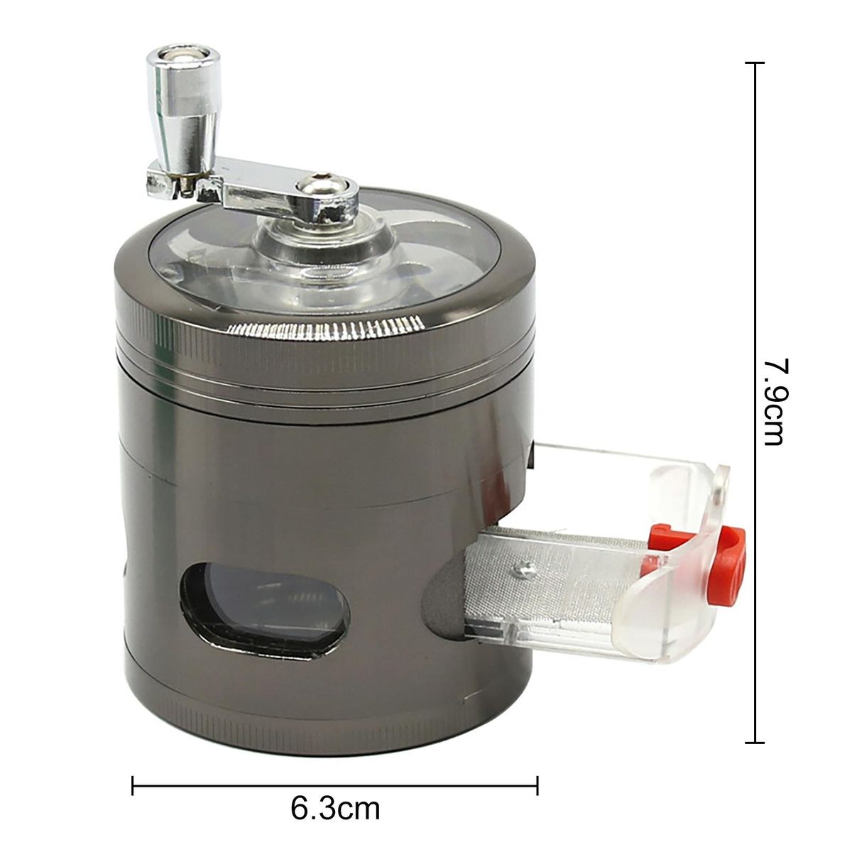 Swing Hand Grinder with Drawers 4-layer Herb Spice Grinder Durable Dark Gray