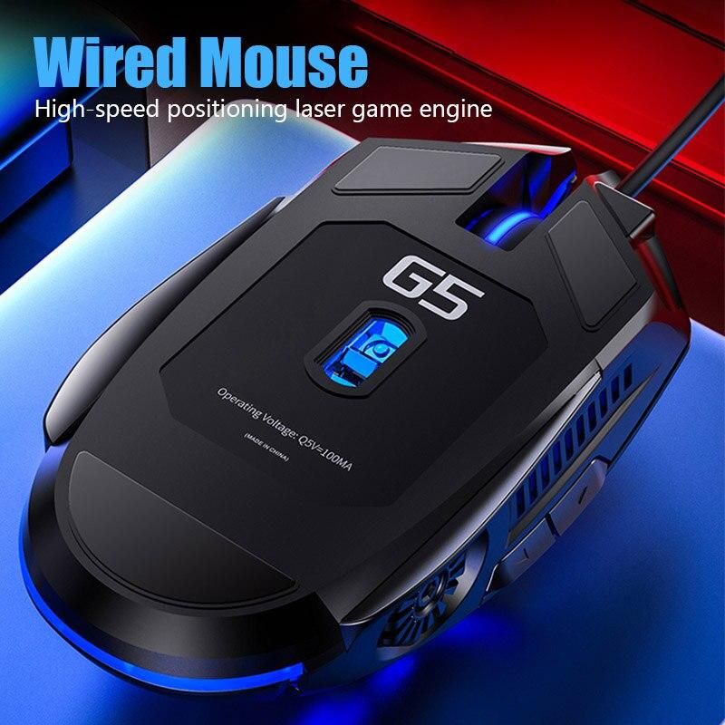 Wired Mouse BackLight High Sensitivity 6 Keys Macro Programming Gaming Mechanica