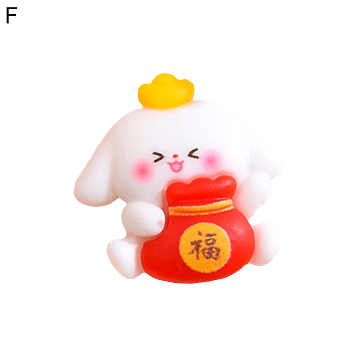 Resin Sculpture Mini Desktop Car Red Packet Rabbit Decor F