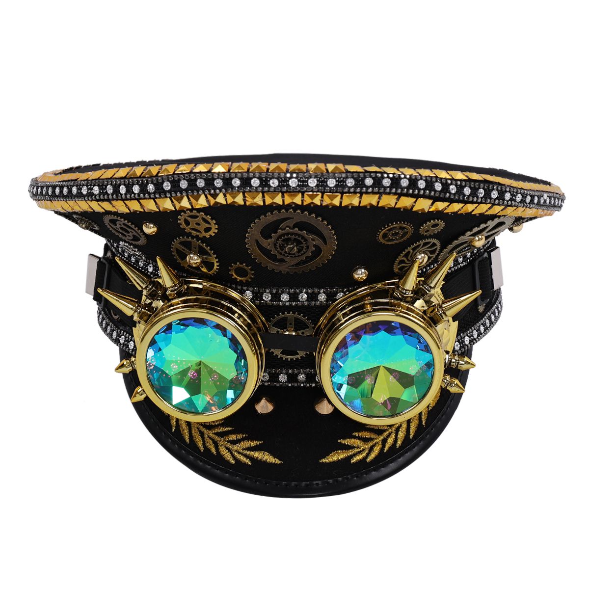 Steampunk Ary Hat Women Men Y Officer Clubnight Visor Cap  Hat Cortical Police Cap Cosplay Halloween Hats-black