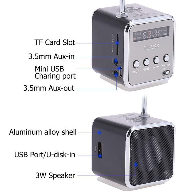 Mini FM Radio Receiver Digital Speaker Mp3 Music Player USB