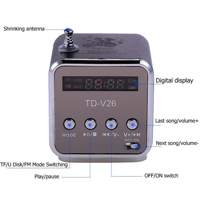 Mini FM Radio Receiver Digital Speaker Mp3 Music Player USB