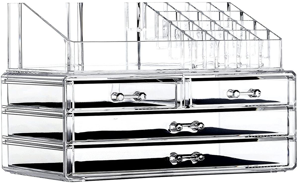 3 Levels Transparent Cosmetic Makeup Organizer Box