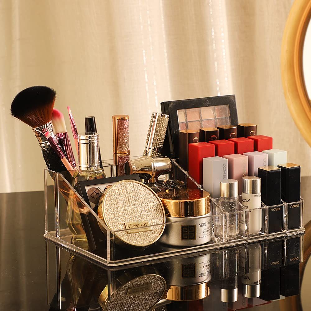 3 Levels Transparent Cosmetic Makeup Organizer Box