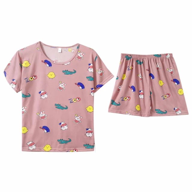 Women Short And Top Sexy Sleepwear Round Neck Night Wear