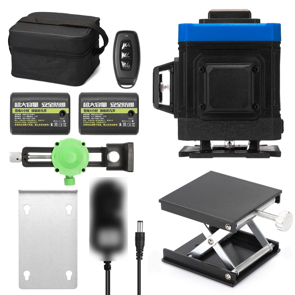 Touched Keys Multifunctional 12 Green Line Leveler 3D 360-degree Laser Level Measurment Instrument with Fixed Base Adjustment Function