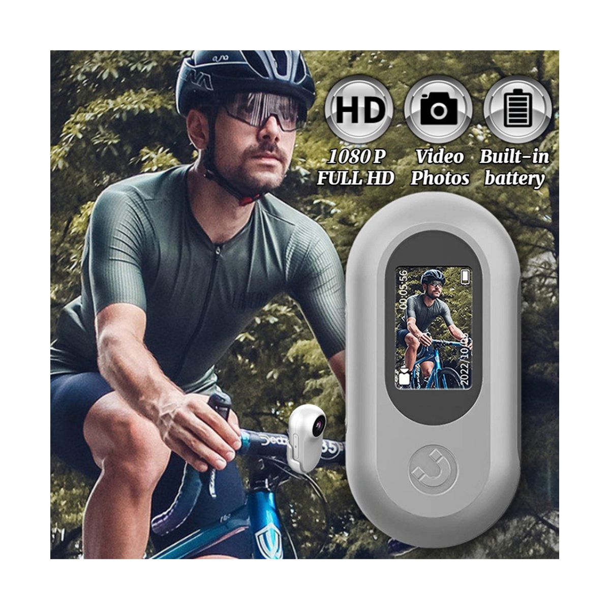 1080P Full HD Mini Action Camera Motion Camera Digital DVR Video Recorder Sport Camcorder Camera with 32G Card-White